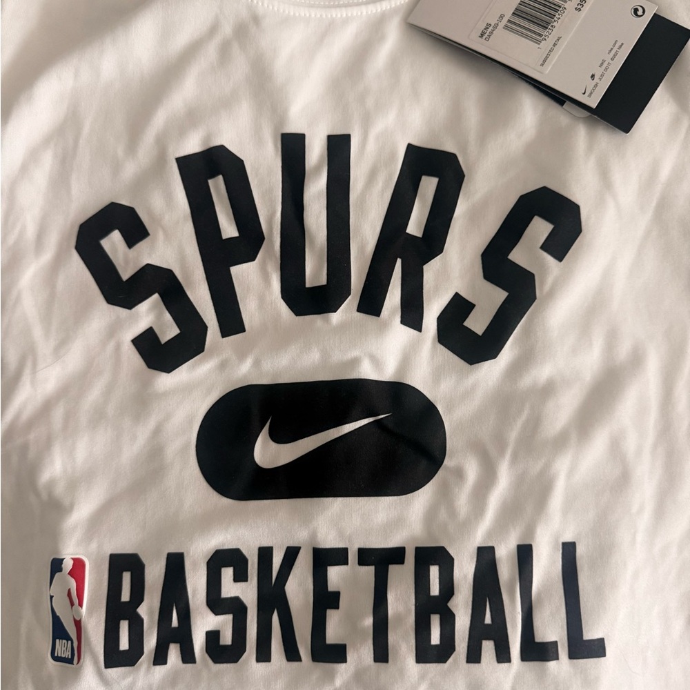 Spurs Nike White and Black Men's T-Shirt